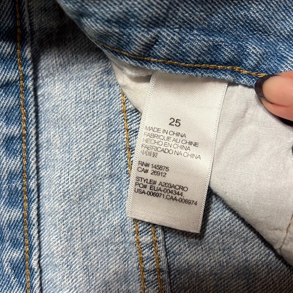 Amuse Society Button Fly Distressed Light Wash Denim Short - Picture 3 of 5